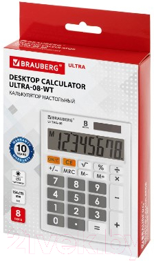 Калькулятор Brauberg Ultra-08-WT / 250512 (белый)