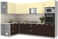 Кухонный гарнитур Интерлиния Мила Лайт 1.68x3.0 левая (ваниль/дуб венге/малага) - 