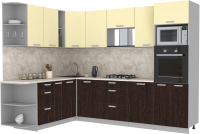 Кухонный гарнитур Интерлиния Мила Лайт 1.88x2.8 левая (ваниль/дуб венге/малага) - 