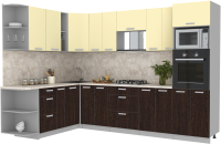 Кухонный гарнитур Интерлиния Мила Лайт 1.88x3.0 левая (ваниль/дуб венге/малага) - 