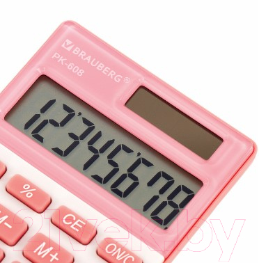 Калькулятор Brauberg PK-608-PK / 250523 (розовый)