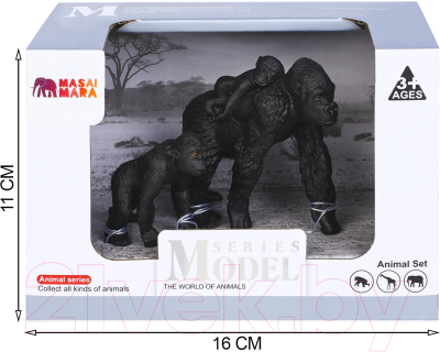 Набор фигурок коллекционных Masai Mara Мир диких животных. Семья горилл / MM211-116