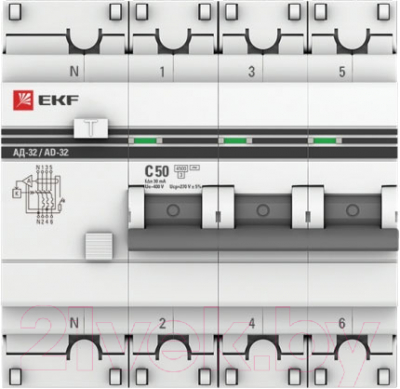 Дифференциальный автомат EKF PROxima АД-32 3P+N 50А/30мА / DA32-50-30-4P-pro