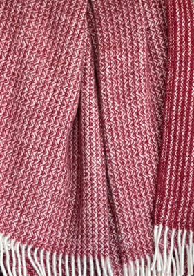 Плед Klippan Бордовая плетенка 130x200 (шерсть)