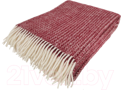 Плед Klippan Бордовая плетенка 130x200 (шерсть)