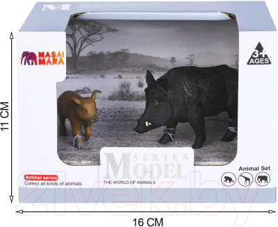 Набор фигурок коллекционных Masai Mara Мир диких животных. Семья кабанов / MM211-130