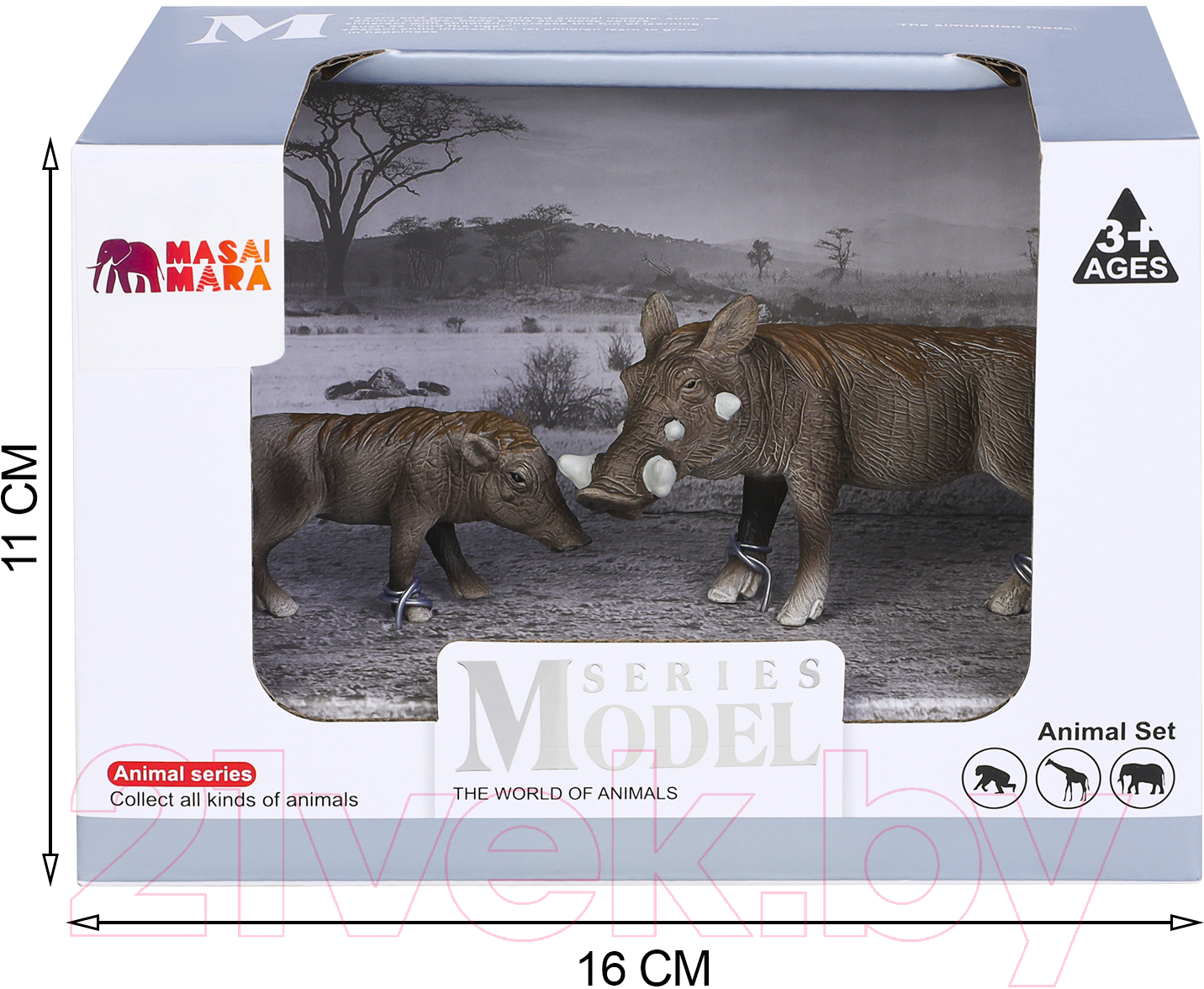 Набор фигурок коллекционных Masai Mara Мир диких животных. Семья бородавочников / MM211-131 — фото 4