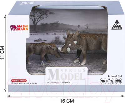 Набор фигурок коллекционных Masai Mara Мир диких животных. Семья бородавочников / MM211-131
