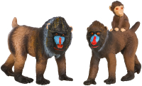 Набор фигурок коллекционных Masai Mara Мир диких животных. Семья обезьян мандрил / MM211-142 - 