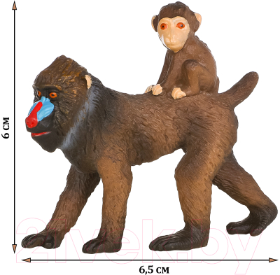 Набор фигурок коллекционных Masai Mara Мир диких животных. Семья обезьян мандрил / MM211-142