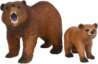 Набор фигурок коллекционных Masai Mara Мир диких животных. Семья бурых медведей / MM211-143 - 