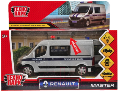 Автомобиль игрушечный Технопарк Renault Master Полиция / MASTER-14SLPOL-SR