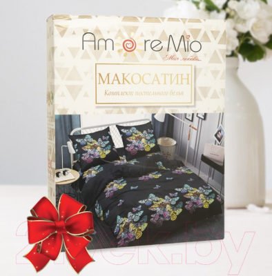Комплект постельного белья Amore Mio Мако-сатин Multi Микрофибра 1.5сп / 92952 (черный/бирюза/розовый/желтый)