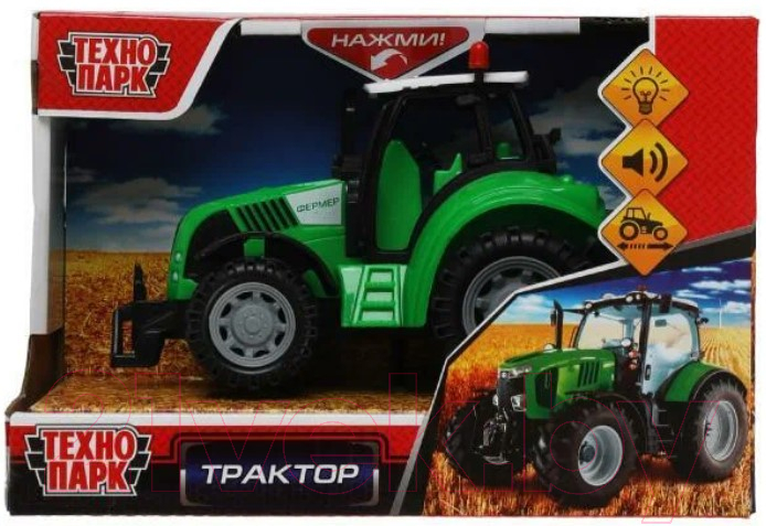 Трактор игрушечный Технопарк 1901A101-R-GREEN — фото 3