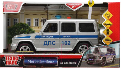 Изображение товара Автомобиль игрушечный Технопарк Mercedes-Benz G-Class Полиция / GCLASS-21PLPOL-WH
