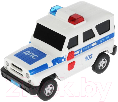 Автомобиль игрушечный Технопарк UAZ Hunter Полиция / HUNTERBLACK-15PLPOL-WH