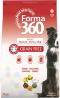 

Сухой корм для собак Pet360, Forma 360 Grain Free Adult Medium Maxi курица/индейка / 104449