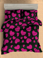 Комплект постельного белья Amore Mio Мако-сатин Core Микрофибра 1.5сп / 93093 (черный/розовый) - 