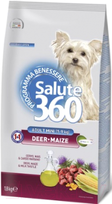 Сухой корм для собак Pet360 Salute 360 Dog Adult Mini с олениной и кукурузой / 103277 (1.8кг)