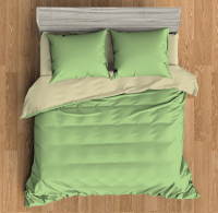 Комплект постельного белья Amore Mio Мако-сатин Нефрит Микрофибра 1.5сп / 29514 (зеленый/бежевый) - 