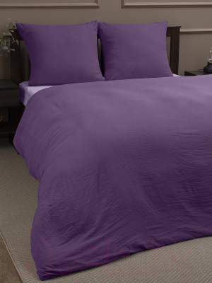 Комплект постельного белья Amore Mio Мако-сатин Гранат Микрофибра 1.5сп / 23483 (фиолетовый/сиреневый)