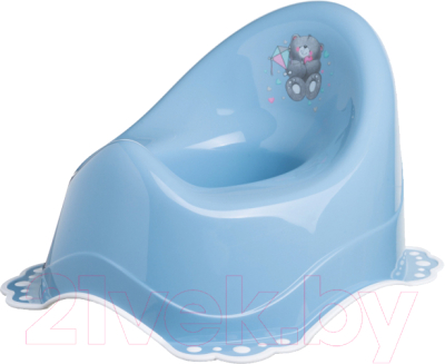 Детский горшок Maltex Мишка с противоскользящими резинками / 4071 (темно-голубой/белый)