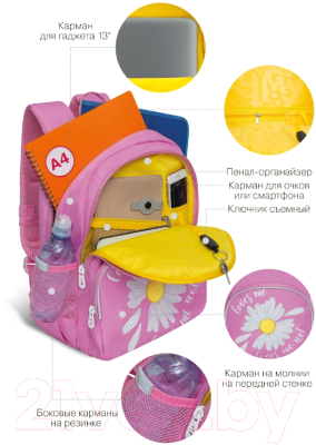 Школьный рюкзак Grizzly RG-260-2 (розовый)
