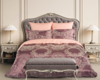Комплект постельного белья Buenas Noches Сатин Жаккард Presto Евро / 25317 (розовый/лиловый) - 
