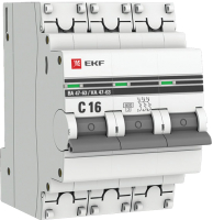 Выключатель автоматический EKF ВА 47-63 3P 16А (C) 6kA / mcb4763-6-3-16C-pro - 