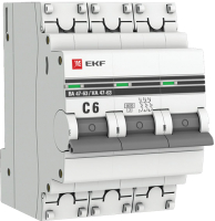 Выключатель автоматический EKF ВА 47-63 3P 6А (C) 6kA / mcb4763-6-3-06C-pro - 
