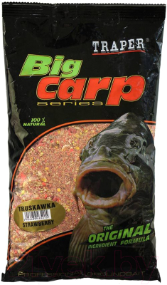 Прикормка рыболовная Traper Big Carp Клубника / 3698 (1кг)
