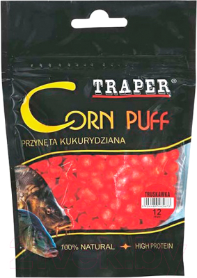 Прикормка рыболовная Traper Corn Puff 8мм / 4889 (20гр, клубника)