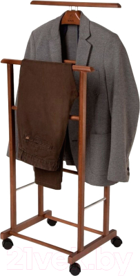 Стойка для одежды Мебелик Костюмная на колесах В 22Н (средне-коричневый)