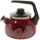 Чайник со свистком СтальЭмаль Вологодское кружево 4с210я (вишневый) - 