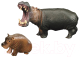 Набор фигурок коллекционных Masai Mara Мир диких животных. Семья бегемотов / MM211-240 - 