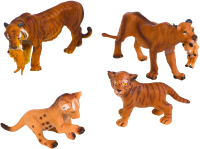 Набор фигурок коллекционных Masai Mara Мир диких животных. Семья львов и семья тигров / MM211-247 - 