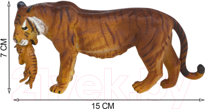 Набор фигурок коллекционных Masai Mara Мир диких животных. Семья львов и семья тигров / MM211-247