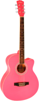 Акустическая гитара Elitaro E4010 PI (розовый) - 