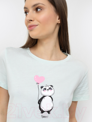 Изображение товара Футболка домашняя Mark Formelle 502714 (р.164/170-88-94, бледно-оливковый/печать)