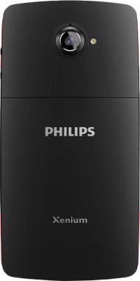 Смартфон Philips Xenium W7555 (Black-Red) - задняя панель