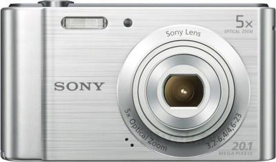 Компактный фотоаппарат Sony Cyber-shot DSC-W800 (серебристый) - вид спереди