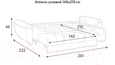 Диван угловой Askona Антарес 140 c БК без подушек (Enrich 2/4036)