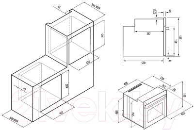 Электрический духовой шкаф Fornelli FEA 45 Corrente WH (00022906)