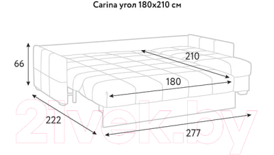 Диван угловой Askona Карина New 180 с БК без подушек (toskana flora wood)