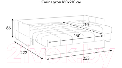 Диван угловой Askona Карина New 160 с БК без подушек (soft toush 41)