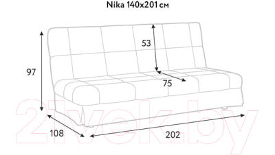 Диван Askona Ника 140 без БК без подушек (london bus 01)