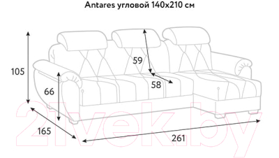 Диван угловой Askona Антарес 140 c БК без подушек (Enrich 1/4028)