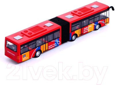 Автобус игрушечный Автоград Городской транспорт / 1997268 (красный)