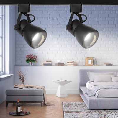 Трековый светильник ЭРА TR38-GU10 BK / Б0053308 (черный)