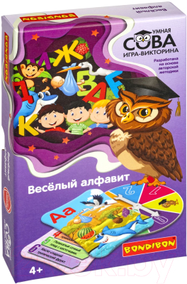 Настольная игра Bondibon Умная сова Веселый алфавит / ВВ5372